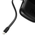 Powerbank Baseus Qpow PRO z kablem USB-C, USB-C, USB, 20000mAh, 20W (czarny)