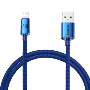 Kabel USB do Lightning Baseus Crystal Shine 2.4A 1.2m Niebieski