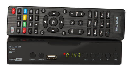 Tuner Dekoder DVB-T2 HEVC H.265 BLOW 4625FHD Metalowa obudowa
