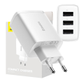 Ładowarka sieciowa Baseus Compact Quick Charger 3xUSB 17W Biała