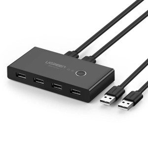 Switch przełącznik KVM USB 2x4 UGREEN USB 2.0 (czarny)