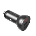 Ładowarka samochodowa Baseus z wyświetlaczem 24W + kabel USB 3w1 Baseus Three Primary Colors 1,2m