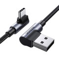 Kabel USB do USB-C kątowy UGREEN US176 3A Czarny 1m
