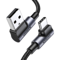 Kabel USB do USB-C kątowy UGREEN US176 3A Czarny 1m
