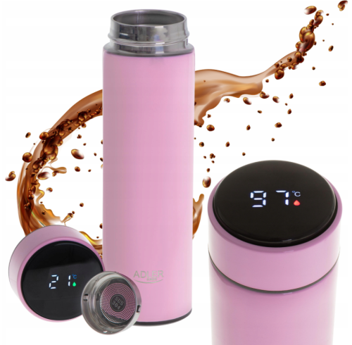 Termos  ADLER Thermal flask LED 473ml Pink AD 4506P
