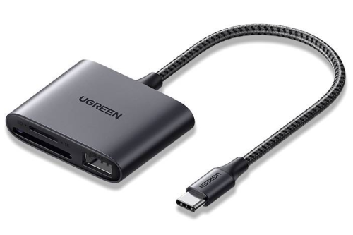 Czytnik kart + USB UGREEN CM387 USB-C Czarny