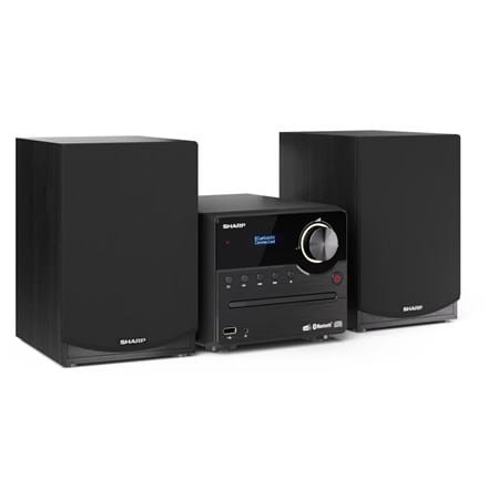 Sharp XL-B517D(BK) Mikrosystem Hi-Fi, CD/FM/USB/Bluetooth v5.0, Wejście Aux, 45W, Czarny Sharp | Mikrosystem Hi-Fi | XL-B517D(BK) | Gniazdo USB | Wejście AUX | Łączność Bluetooth | Odtwarzacz CD | Czarny | Radio FM | Połączenie bezprzewodowe