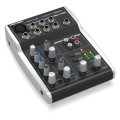 Behringer 502S - 5-kanałowy kompaktowy mikser analogowy z interfejsem USB zaprojektowany specjalnie do obsługi podcastów, streamowania oraz nagrywania w domu