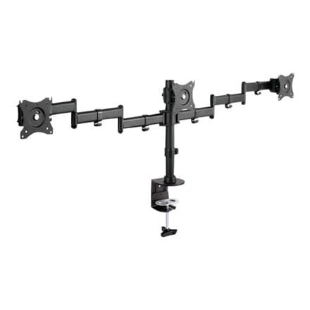 Stojak biurkowy potrójny (zacisk) 3xLCD max. 27"max. 8kg uchylno-obrotowy 360 (PIVOT)