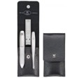 Zestaw do manicure Zwilling Twinox – skórzane etui, 3 elementy - Czarny