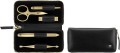 Zestaw do manicure Zwilling Twinox Gold Edition – czarne, skórzane etui, 5 elementów - Czarny