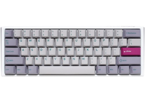 Mini klawiatura gamingowa Ducky One 3 Mist Grey z podświetleniem RGB LED - MX-Ergo-Clear