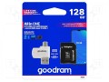 Karta pamięci z adapterem i czytnikiem kart GoodRam All in one M1A4-1280R12 (128GB; Class 10; Adapter, Czytnik kart MicroSDHC, Karta pamięci)