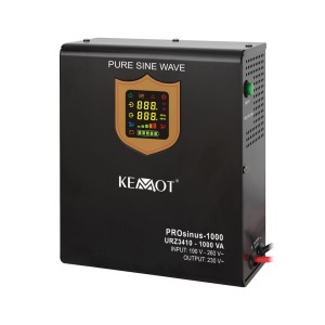 Zasilacz awaryjny naścienny KEMOT PROsinus-1000 przetwornica z czystym przebiegiem sinusoidalnym i funkcją ładowania 12V 230V 1000VA/700W