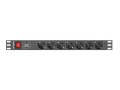 Listwa RACK, zasilająca Lanberg PDU-07F-0200-IEC-BK (7 x UTE; 10 A; 2m; kolor czarny)