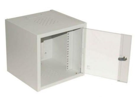 Szafa sieciowa wisząca 10" 6U rack 315x300, drzwi szyba, szary, niedzielona, złożona, 30kg