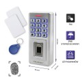 QOLTEC ZAMEK SZYFROWY OBERON Z CZYTNIKIEM LINII PAPILARNYCH | RFID | KOD | KARTA | BRELOK | DZWONEK | IP68 | EM