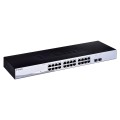 D-LINK DGS-1210-28, Gigabitowy inteligentny przełącznik z 24 portami 10/100/1000Base-T i 4 portami Gigabit MiniGBIC (SFP), 802.3x Flow Control, 802.3ad Link Aggregation, 802.1Q VLAN, 802.1p Priority Queues, Port Mirroring, obsługa Jumbo Frame, 802.1D
