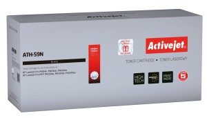 Activejet ATH-59N Toner (Zamiennik HP 59A CF259A; Supreme; 3000 stron; czarny) Z chipem Zalecamy wyłączenie aktualizacji oprogramowania drukarki, nowa aktualizacja może powodować problemy z właściwym działaniem tonera