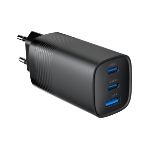 GEMBIRD SZYBKA ŁADOWARKA USB POWER DELIVERY USB TYPU C, 3X USB, 65 W, GAN CZARNA