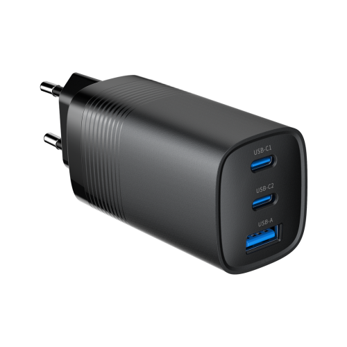 GEMBIRD SZYBKA ŁADOWARKA USB POWER DELIVERY USB TYPU C, 3X USB, 65 W, GAN CZARNA
