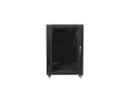 Szafa rack Lanberg FF01-6615-12B (15U; 19''; 848mm / 600mm / 600 mm; stojąca; Szklane; 800 kg; kolor czarny)