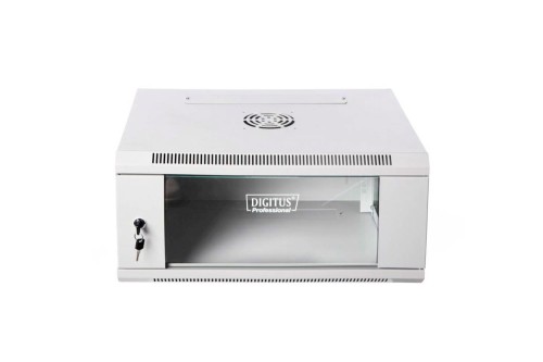 Szafa sieciowa wisząca 19" 4U rack 600x450, drzwi szyba, szary, niedzielona, złożona, 60kg