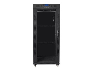 SZAFA INSTALACYJNA RACK STOJĄCA 19" 27U 600X800 CZARNA DRZWI SZKLANE LCD LANBERG (FLAT PACK) V2