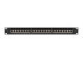 PATCH PANEL 24 PORT 1U 19" KAT.7 FTP EKRANOWANY CZARNY LANBERG