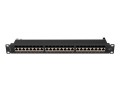 PATCH PANEL 24 PORT 1U 19" KAT.7 FTP EKRANOWANY CZARNY LANBERG