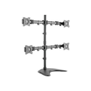 Stojak biurkowy poczwórny 4xLCD max. 27"max. 8kg uchylno-obrotowy 360 (PIVOT)