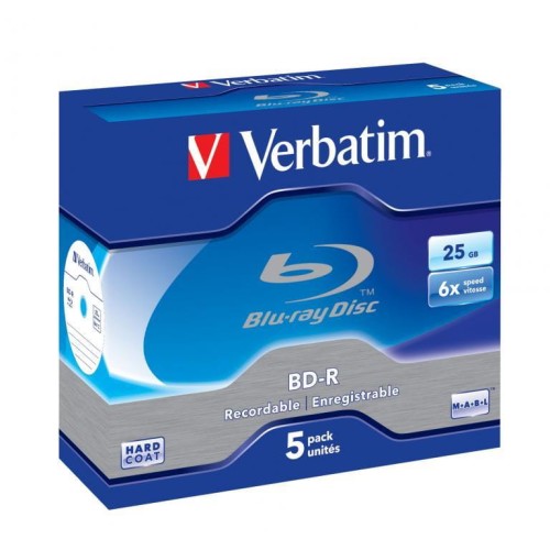BD-R Verbatim 6x 25GB (Jewel Case 5) Blu-Ray Hard Coat