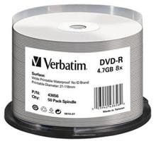 DVD-R Verbatim 4,7GB 16x Cake 50 szt Nadruk Waterproof