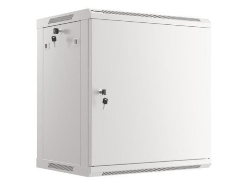 Szafa instalacyjna Rack wisząca 19" 12U 600x450 szara drzwi metalowe Lanberg (flat pack)