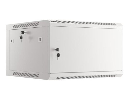 Szafa instalacyjna Rack wisząca 19" 6U 600x600 szara drzwi metalowe Lanberg (flat pack)