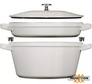 Zestaw 2 naczyń żeliwnych z pokrywką Staub - 24 cm, Biała trufla
