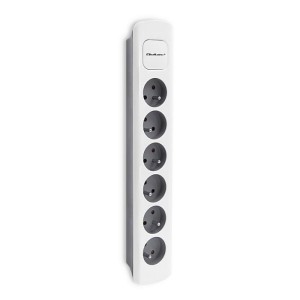 Listwa zasilająca Qoltec 6 gniazd | 1.8m | Szara