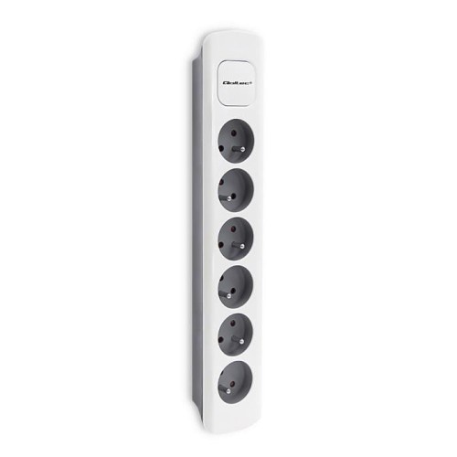 Listwa zasilająca Qoltec 6 gniazd | 1.8m | Szara