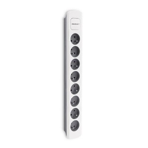 Listwa zasilająca Qoltec 8 gniazd | 1.8m | Biało - szara