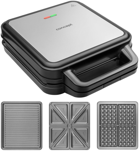 Opiekacz do kanapek z wymiennymi płytami 3w1 Concept Family SV3080 1200 W