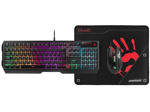 Zestaw klawiatura + mysz + podkładka A4Tech Bloody B1700 USB czarny