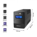 QOLTEC ZASILACZ AWARYJNY UPS 450VA | 240W | LCD | USB | RJ45