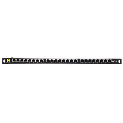 Patch panel 19'' Netrack 24-porty kat. 5e FTP, 0,5U z półką
