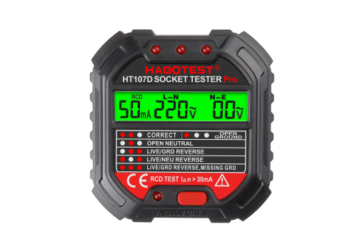 Tester gniazd z wyświetlaczem cyfrowym Habotest HT107D