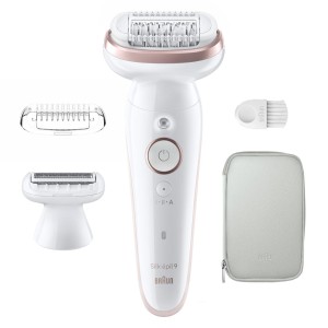 Depilator Braun | SES9-030 Depilator jedwabny 9 | Czas pracy (max) 50 min | Liczba poziomów mocy 2 | Na mokro i na sucho | Biały/Róża