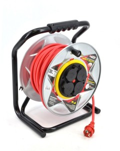 AW PRZEDŁUŻACZ BĘBEN METAL 50m 3x2,5mm CZERWONY HEAVY DUTY 16A / 3680W / IP44