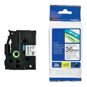 Taśma Brother TZe-261 36mm x 8m (TZE261) - biała, czarny nadruk