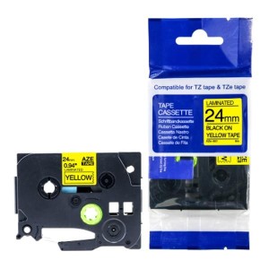 Taśma Brother TZe-651 24mm x 8m (TZE651) - żółta, czarny nadruk