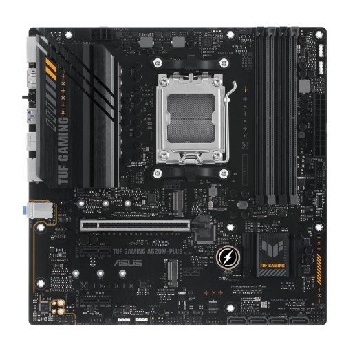 Asus | TUF GAMING A620M-PLUS | Rodzina procesorów AMD | Gniazdo procesora AM5 | Moduły DIMM DDR5 | Gniazda pamięci 4 | Obsługiwane interfejsy dysków twardych SATA, M.2 | Liczba złączy SATA: 4 | Chipset AMD A620 | Karta Micro-ATX