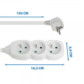 Listwa zasilająca Esperanza ELK203W 3 Gniazda 1.5 metra Biała